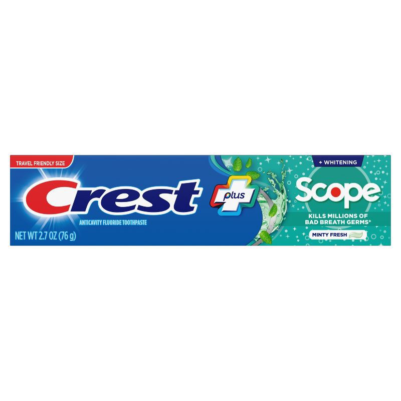 slide 2 of 11, Crest + Scope Complete Whitening Toothpaste Minty Fresh - Trial Size - 2.7oz, 2.7 oz