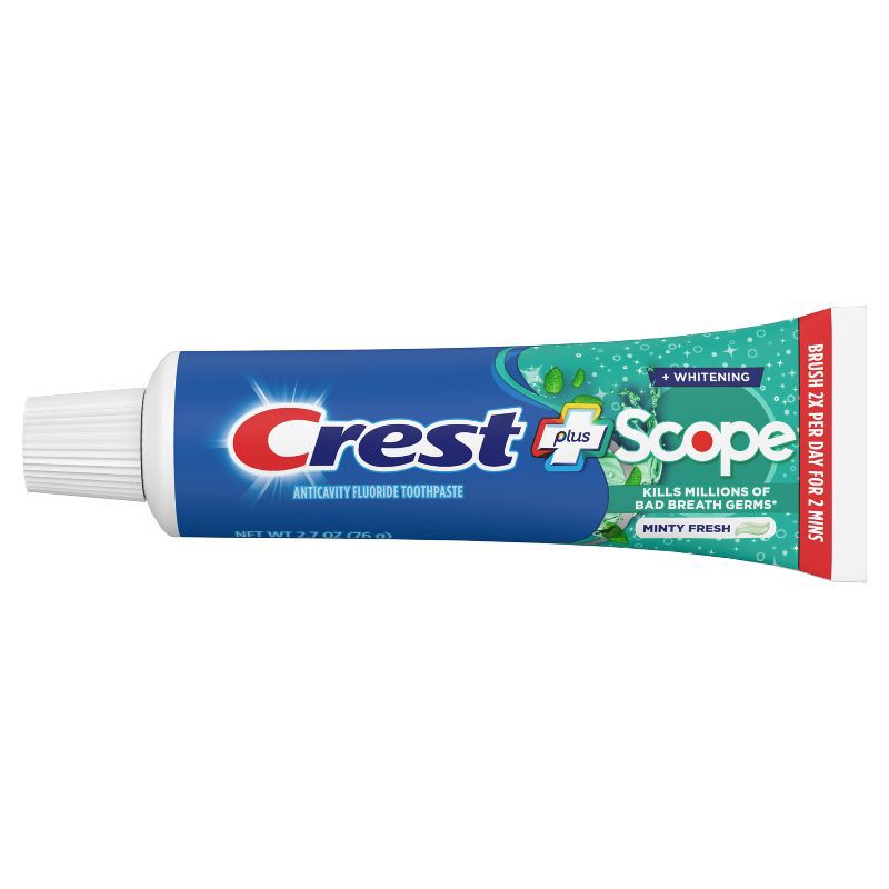 slide 3 of 11, Crest + Scope Complete Whitening Toothpaste Minty Fresh - Trial Size - 2.7oz, 2.7 oz