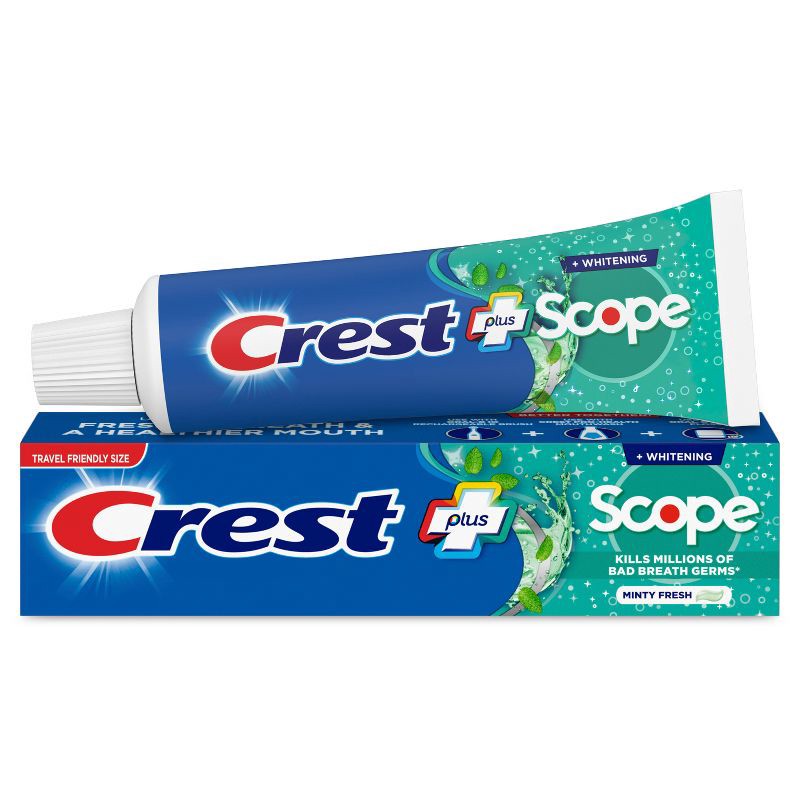 slide 1 of 11, Crest + Scope Complete Whitening Toothpaste Minty Fresh - Trial Size - 2.7oz, 2.7 oz