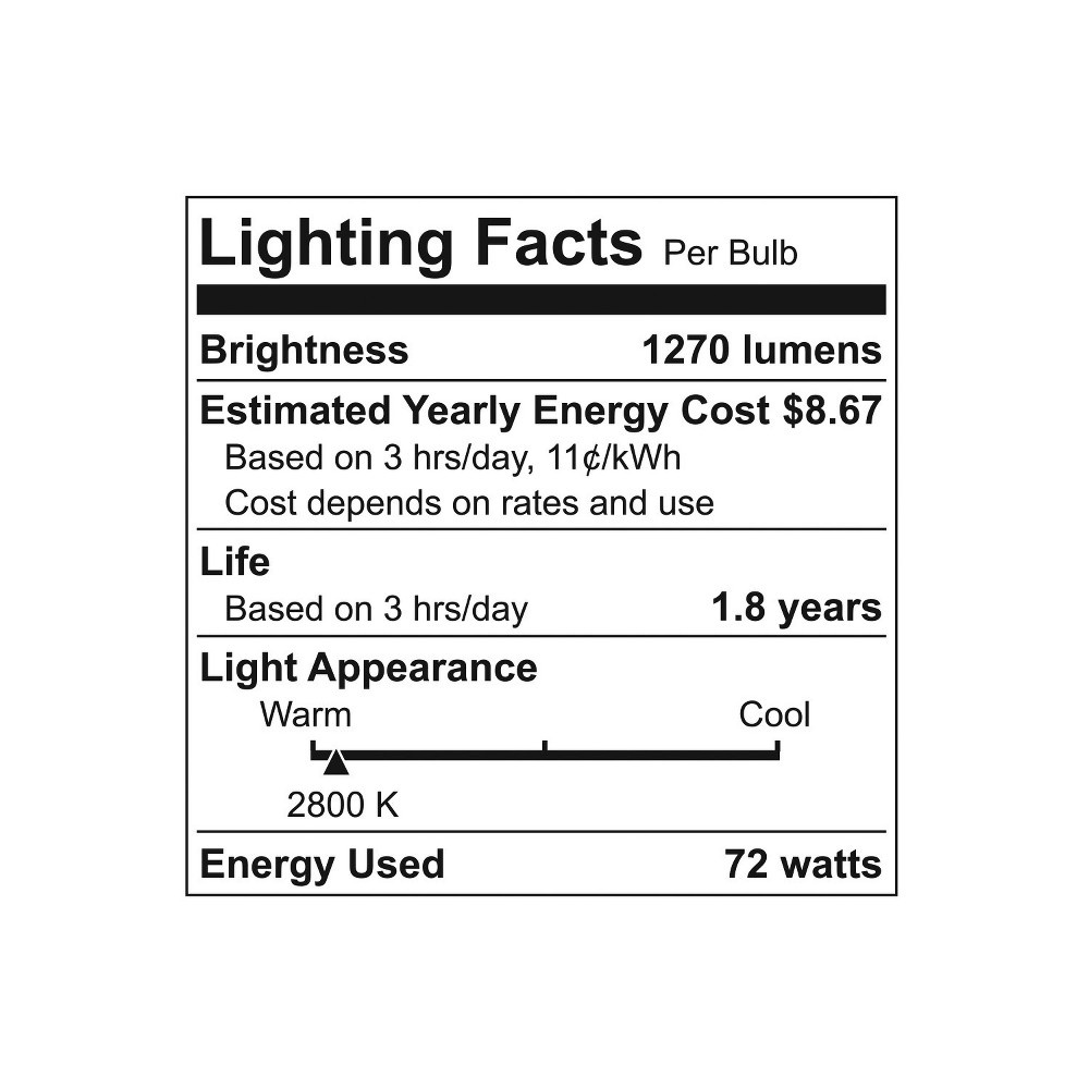 slide 3 of 3, GE 100-Watt Long Life Energy Efficient Halogen Light Bulb - Soft White, Frosted Bulb, 4 ct