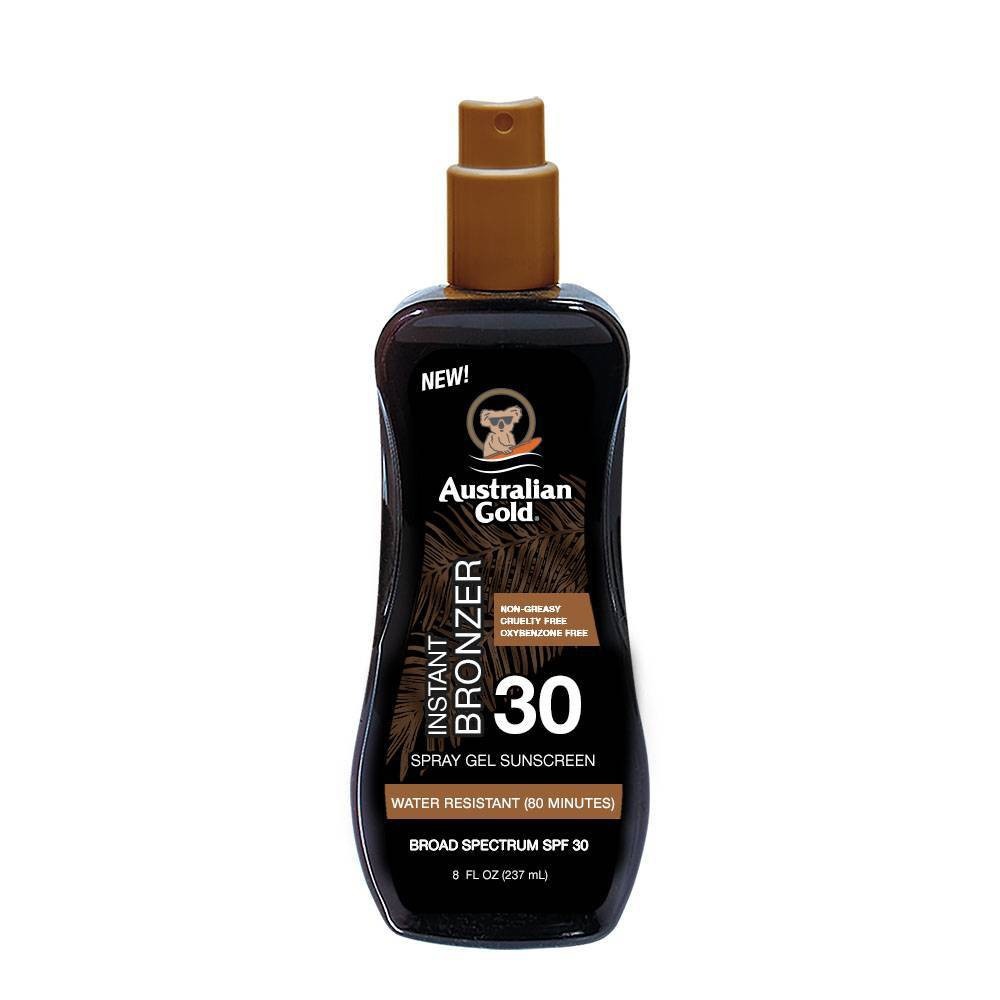 slide 1 of 3, Australian Gold Spray Gel with Instant Bronzer - SPF 30 - 8oz, 30 x 8 oz