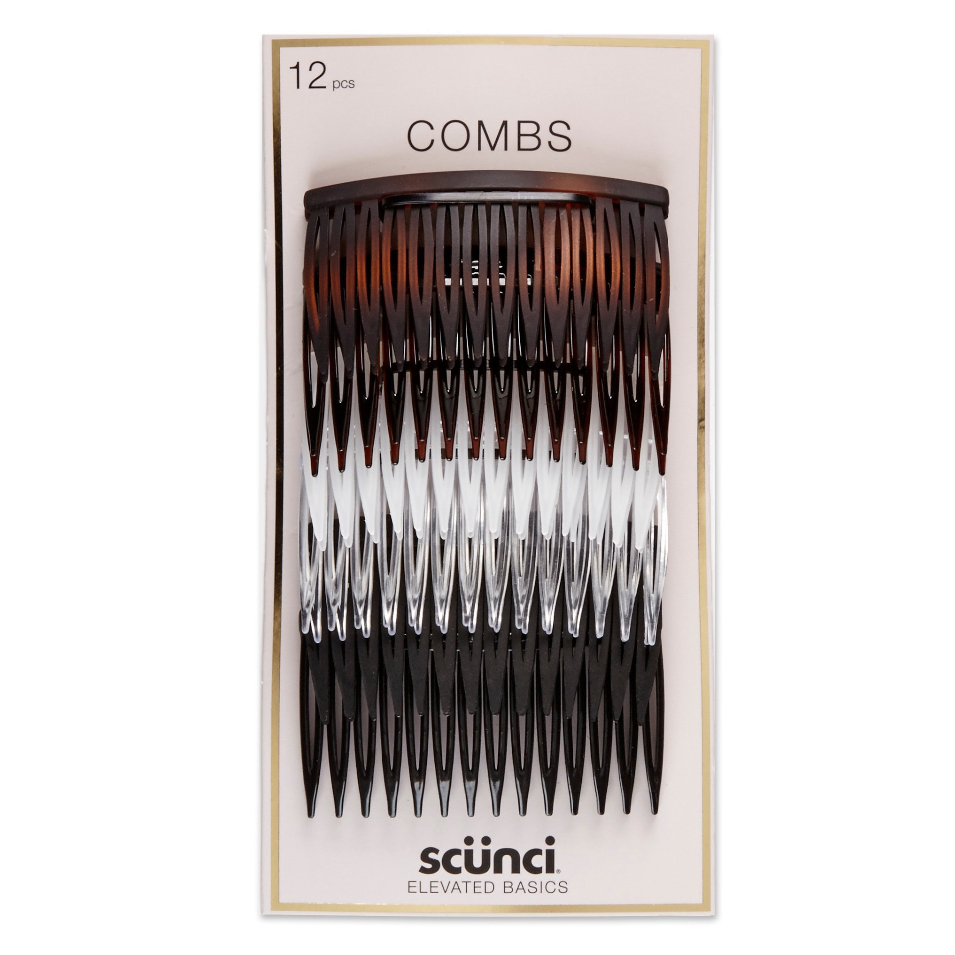 slide 1 of 3, scunci 7cm Plastic Side Combs, 12 ct