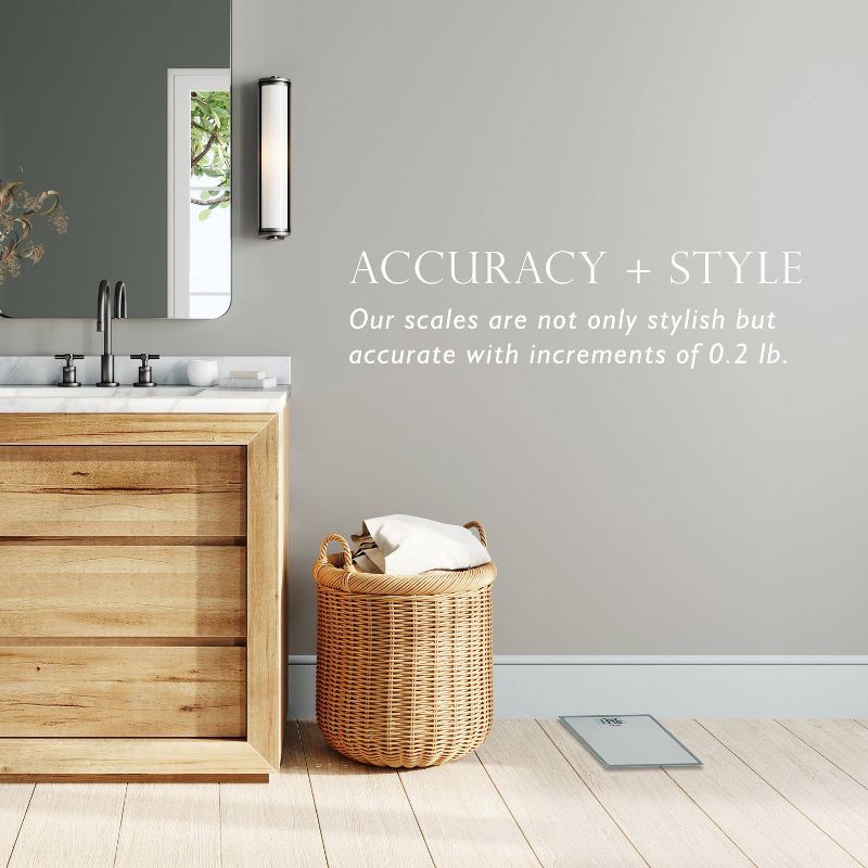 slide 5 of 13, Digital Glass Bathroom Scale Gray/Silver - Taylor, 1 ct