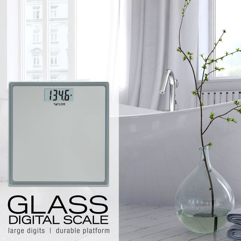 Digital Glass Bathroom Scale Gray/Silver - Taylor