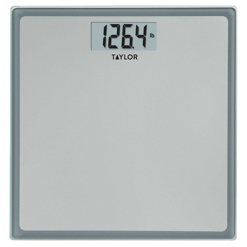 slide 1 of 13, Digital Glass Bathroom Scale Gray/Silver - Taylor, 1 ct