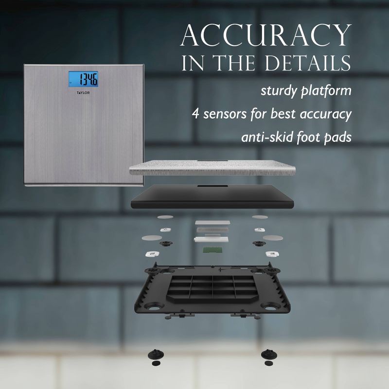 slide 4 of 12, Digital Thin Stainless Steel Bathroom Scale - Taylor, 1 ct