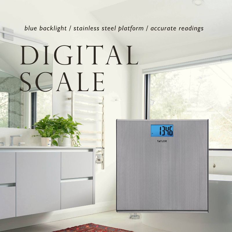 slide 5 of 12, Digital Thin Stainless Steel Bathroom Scale - Taylor, 1 ct