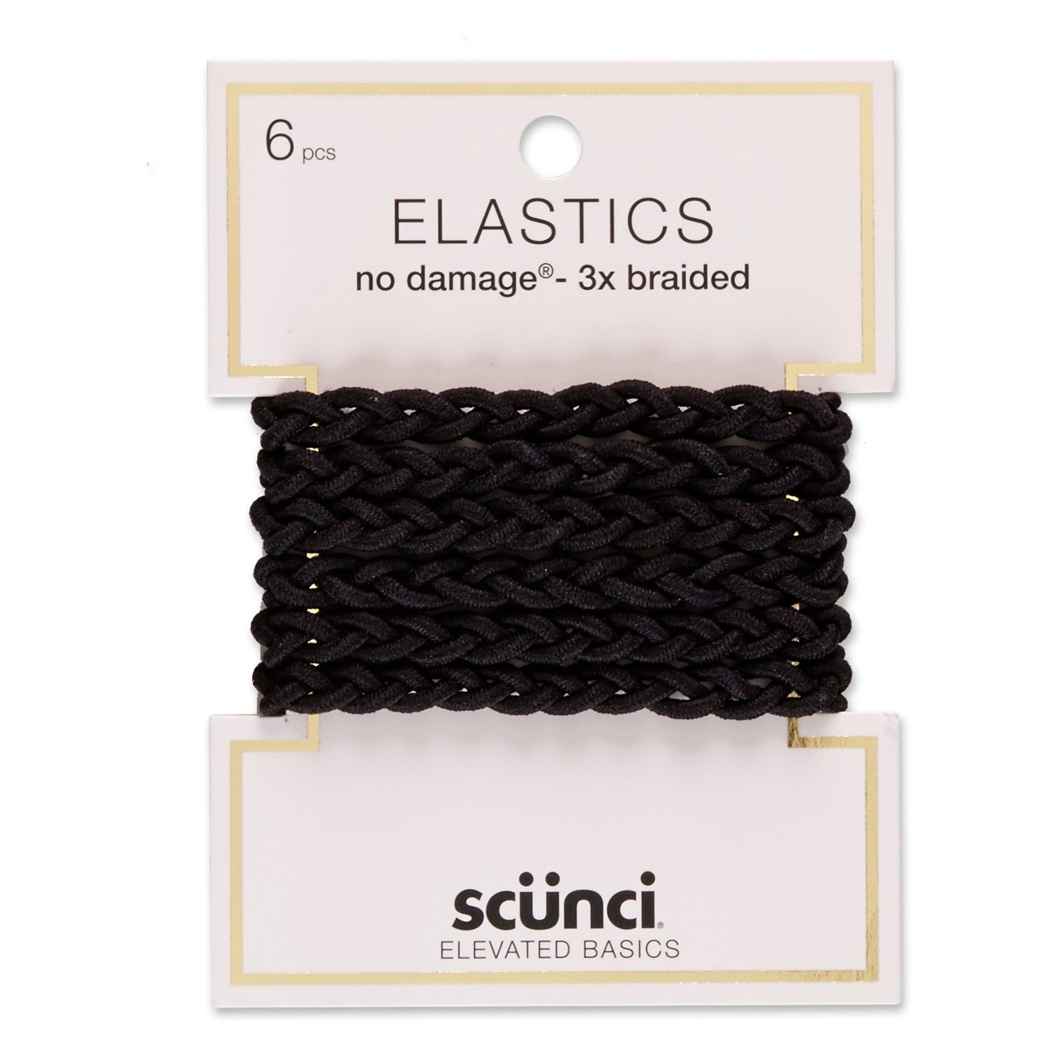 slide 1 of 2, scünci No Damage Braided Elastics- 2mm, 6 ct