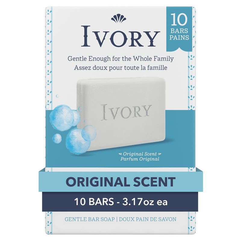 slide 1 of 8, Ivory Original Gentle Bar Soap - 10pk/3.17oz, 10 ct, 3.17 oz