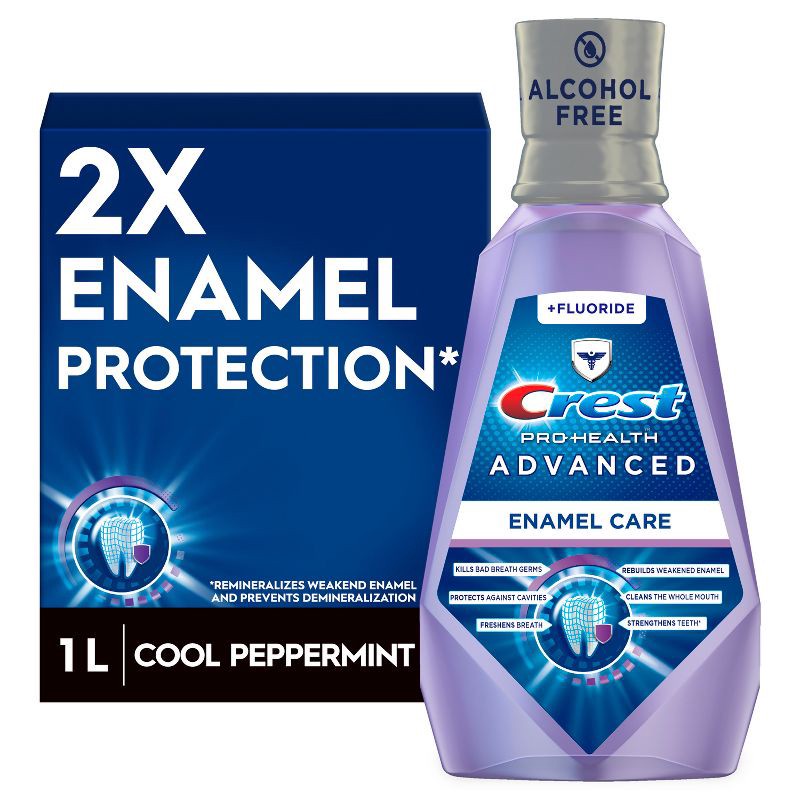 slide 2 of 10, Crest Pro-Health Advanced Mouthwash, Alcohol Free, Enamel Care - 1 L, 1 liter