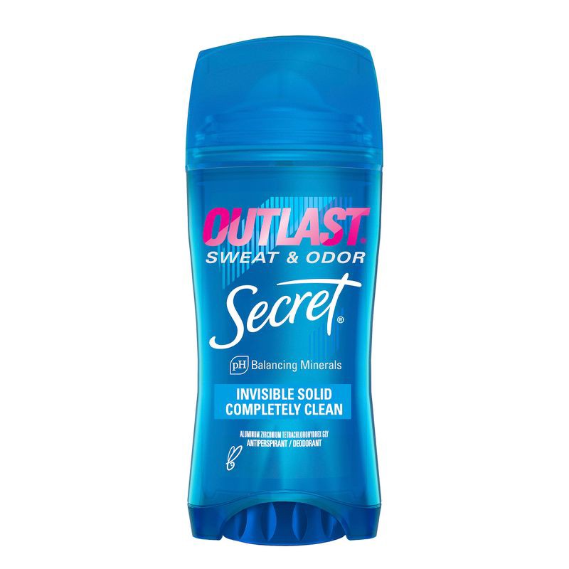 slide 2 of 10, Secret Outlast Invisible Solid Antiperspirant Deodorant for Women - Completely Clean Scent - 2.6oz, 2.6 oz