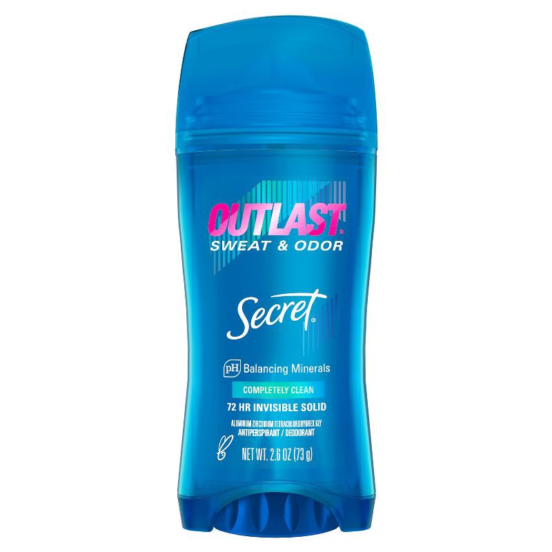 slide 1 of 10, Secret Outlast Invisible Solid Antiperspirant Deodorant for Women - Completely Clean Scent - 2.6oz, 2.6 oz