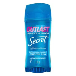 Secret Outlast Invisible Solid Antiperspirant & Deodorant for Women - Completely Clean Scent - 2.6oz: Paraben-Free Formula