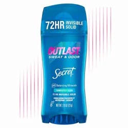 Secret Outlast Invisible Solid Antiperspirant & Deodorant for Women - Completely Clean Scent - 2.6oz: Paraben-Free Formula
