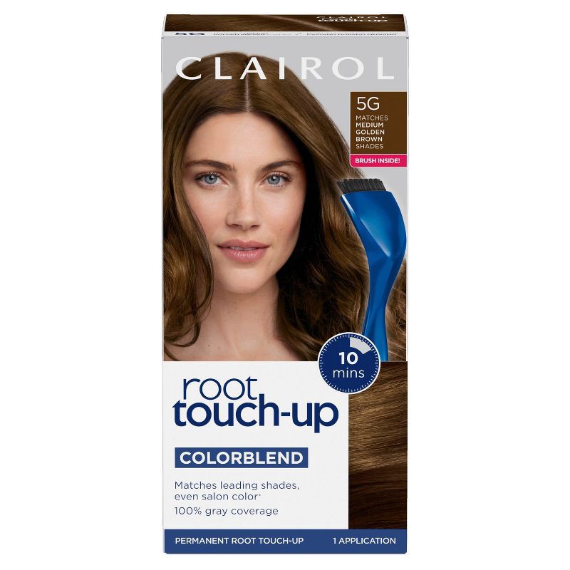 slide 1 of 9, Clairol Root Touch-Up Permanent Hair Color - 5G Medium Golden Brown - 1 kit, 5 gram