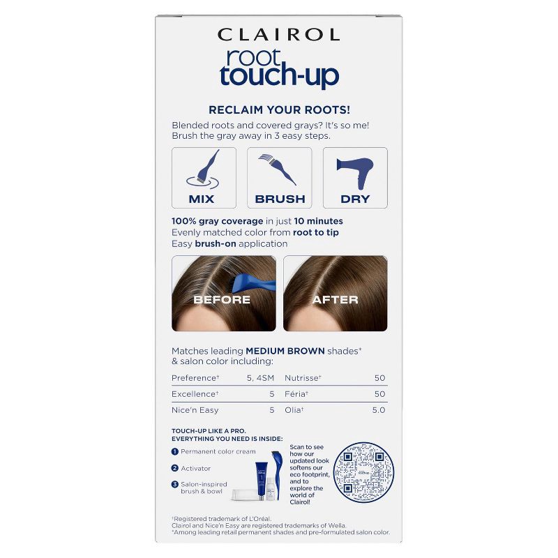 slide 2 of 9, Clairol Root Touch-Up Permanent Hair Color - 5 Medium Brown - 1 Kit, 1 ct