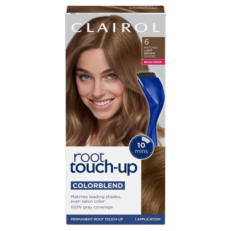 slide 1 of 9, Clairol Root Touch-Up Permanent Hair Color - 6 Light Brown - 1 Kit, 1 ct