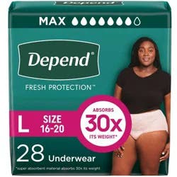 Depend Fresh Protection Adult Incontinence & Postpartum Underwear for Women - Maximum Absorbency - L - Blush - 28ct