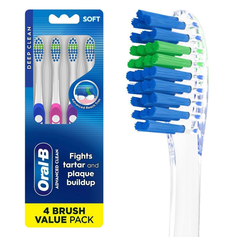 slide 1 of 9, Oral-B Indicator Contour Clean Toothbrushes, Soft Bristles - 4ct, 4 ct