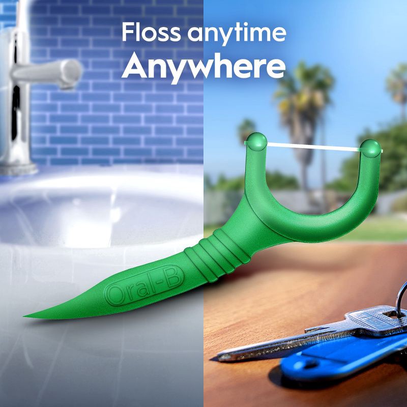 slide 5 of 11, Oral-B Glide Mint Dental Floss Picks with Long Lasting Scope Flavor - 75 Picks, 1 ct