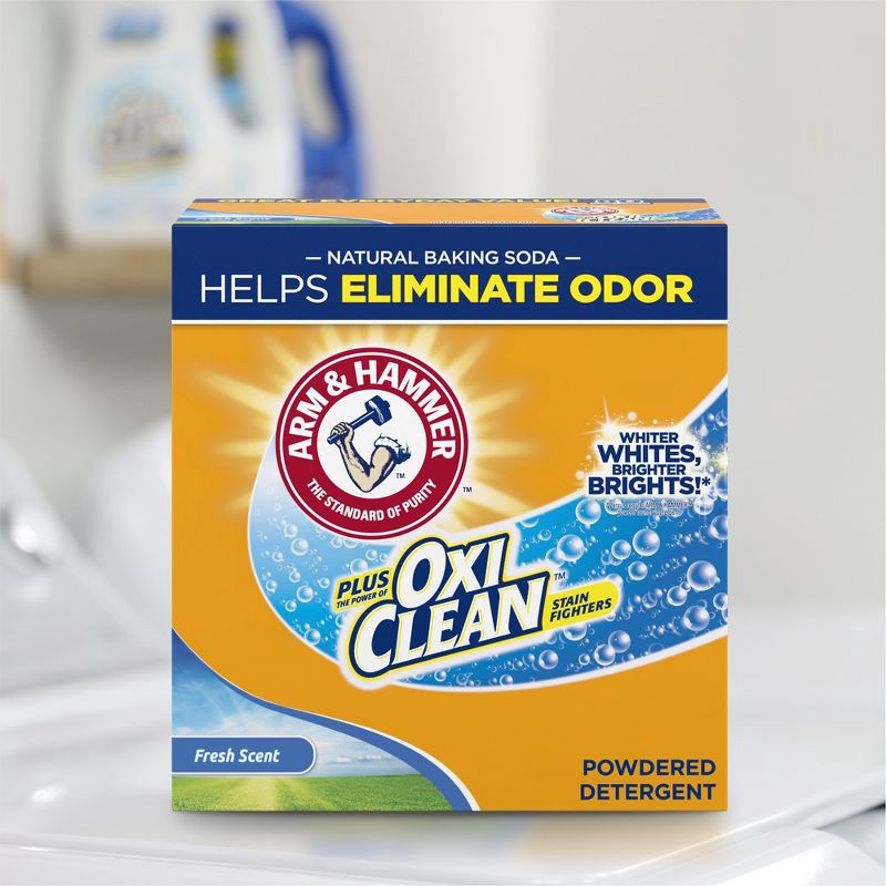 slide 2 of 11, Arm & Hammer Plus OxiClean Powder Laundry Detergent - Fresh Scent - 160oz, 160 oz