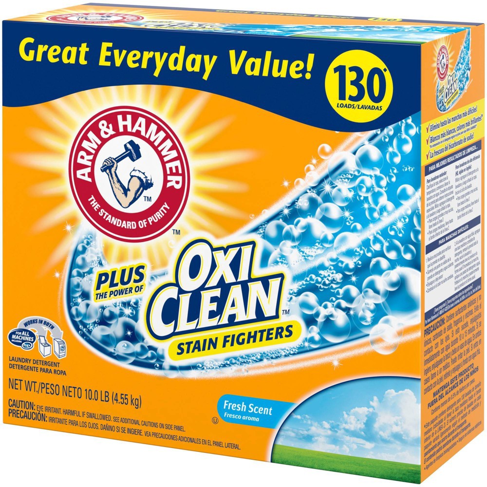 slide 3 of 3, Arm & Hammer Plus OxiClean Powder Laundry Detergent - Fresh Scent - 160oz, 160 oz