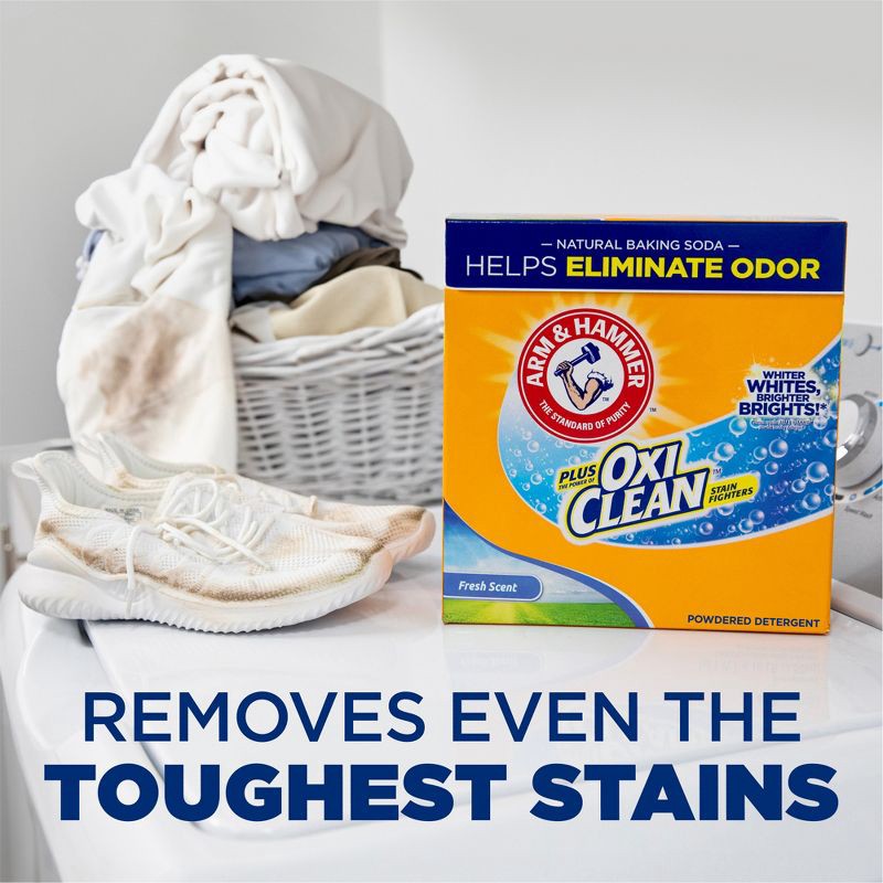 slide 3 of 11, Arm & Hammer Plus OxiClean Powder Laundry Detergent - Fresh Scent - 160oz, 160 oz