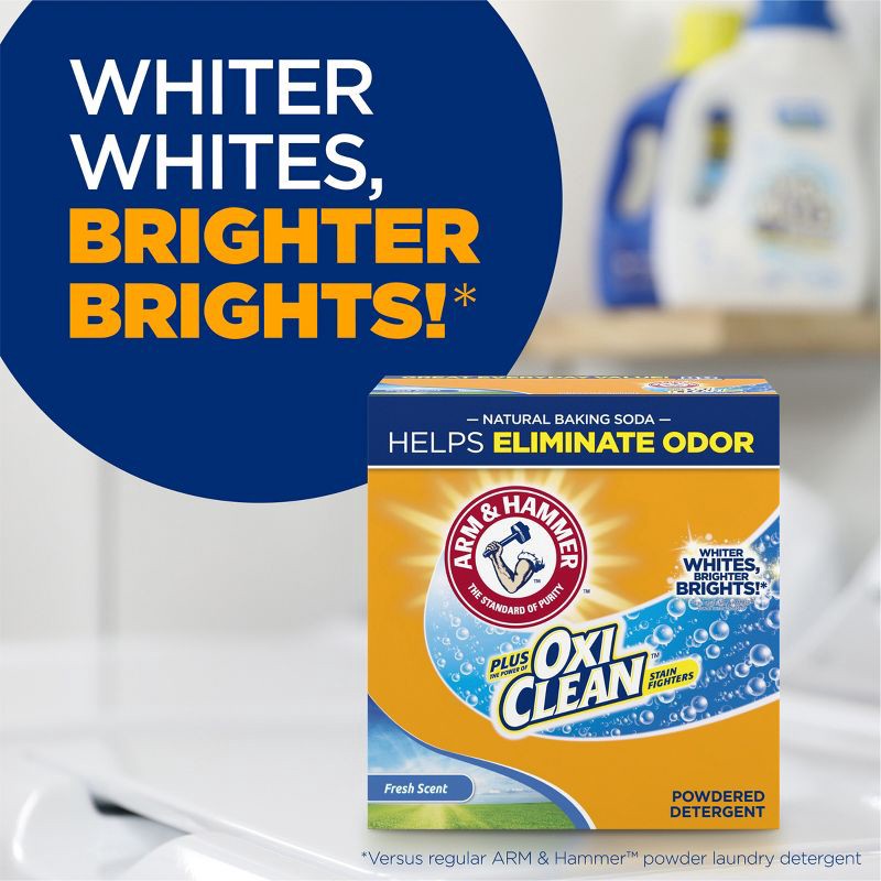 slide 4 of 11, Arm & Hammer Fresh Scent Plus OxiClean HE Laundry Detergent Powder 130 Loads - 160oz, 160 oz