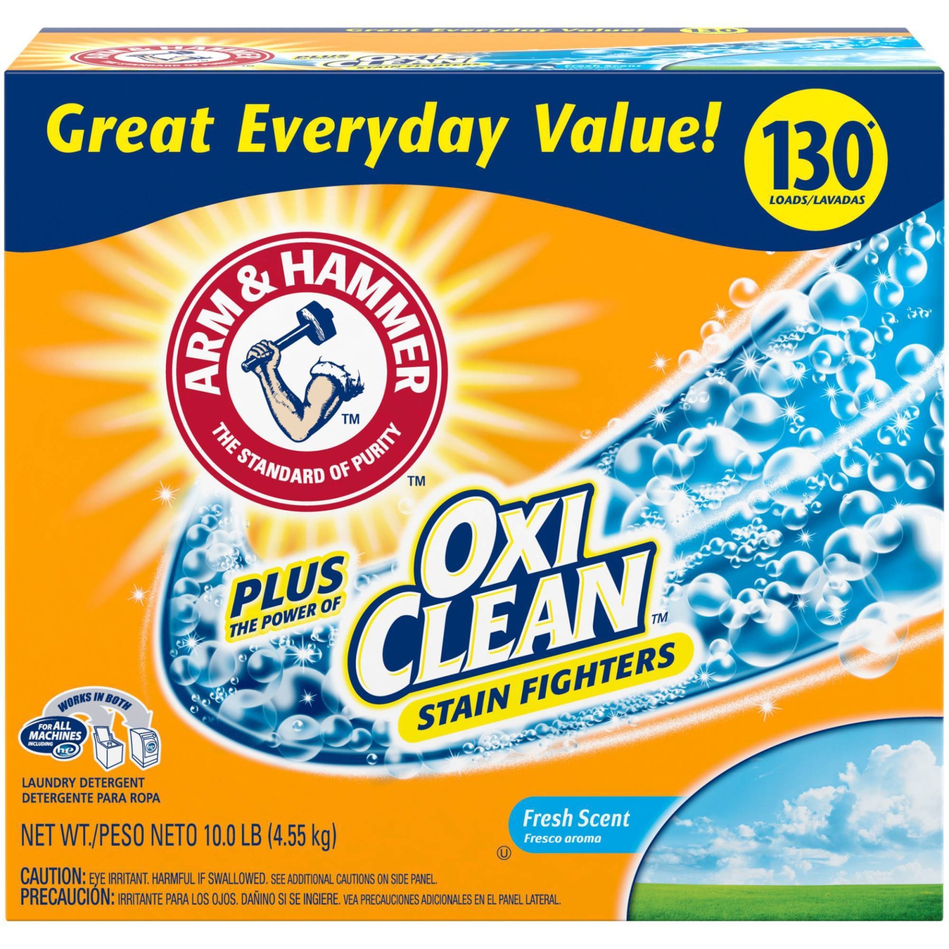 slide 1 of 3, Arm & Hammer Plus OxiClean Powder Laundry Detergent - Fresh Scent - 160oz, 160 oz