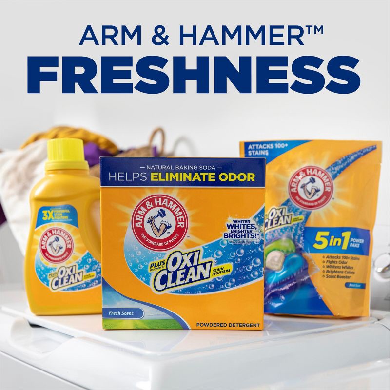 slide 10 of 11, Arm & Hammer Fresh Scent Plus OxiClean HE Laundry Detergent Powder 130 Loads - 160oz, 160 oz