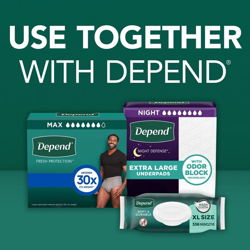 slide 8 of 8, Depend Fresh Protection Adult Incontinence Disposable Underwear for Men - Maximum Absorbency - S/M - Gray - 32ct, 32 ct