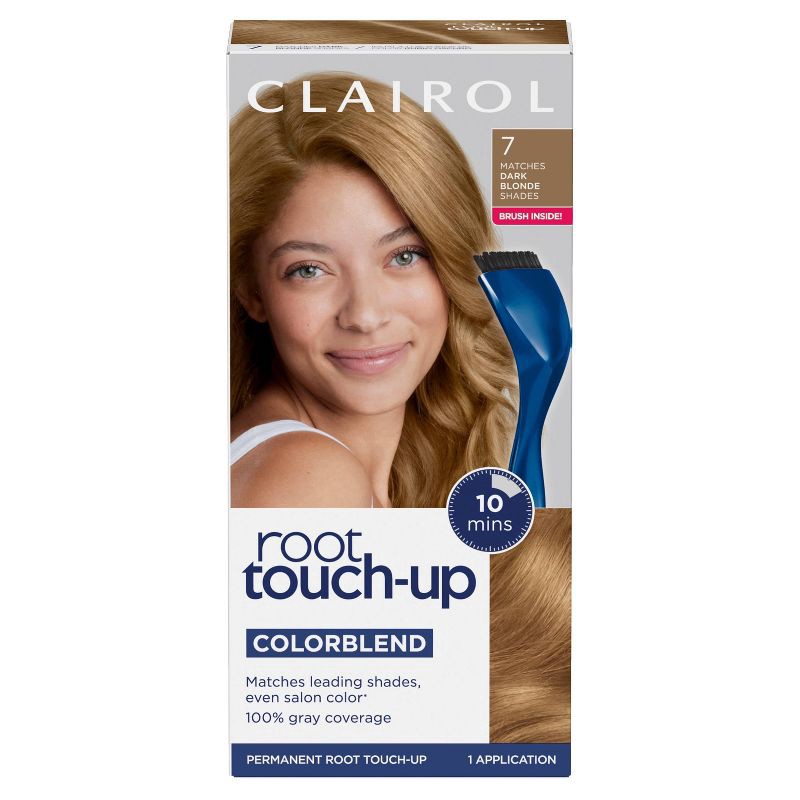 slide 1 of 9, Clairol Root Touch-Up Permanent Hair Color - 7 Dark Blonde Hair Dye Kit, 1 ct