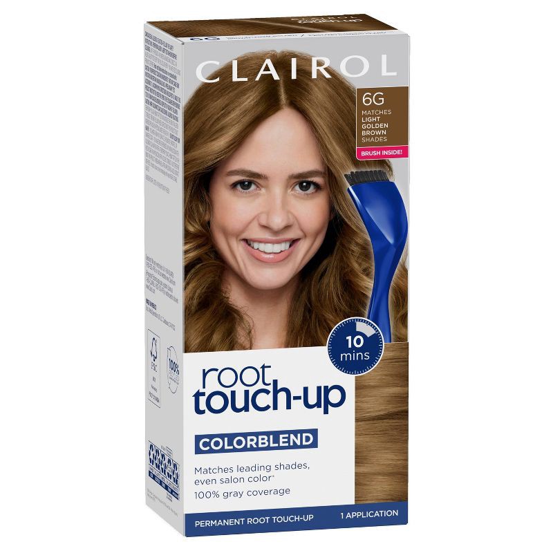 slide 1 of 9, Clairol Root Touch-Up Permanent Hair Color - 6G Light Golden Brown - 1 Kit, 6 gram