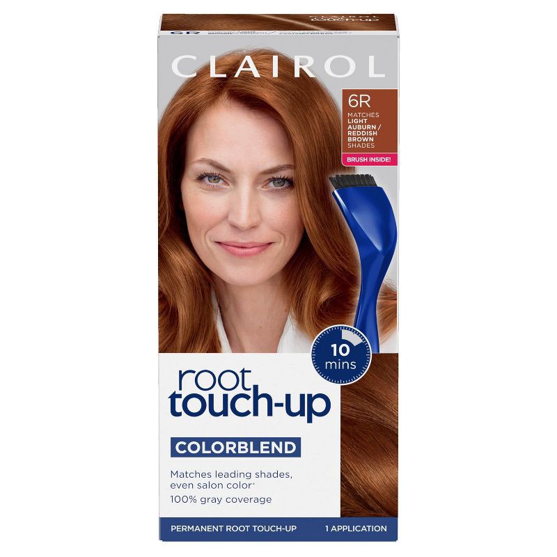slide 1 of 9, Nice'n Easy Clairol Root Touch-Up Permanent Hair Color - 6R Light Auburn Reddish Brown Hair Dye Kit, 1 ct