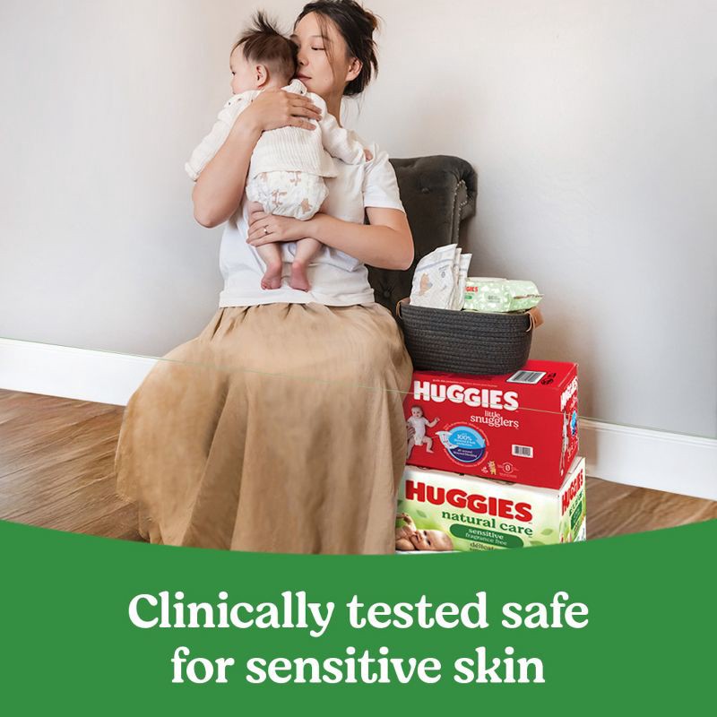 slide 8 of 10, Huggies Natural Care Sensitive Unscented Baby Wipes - 3 pack (168ct total wipes), 3 ct, 168 ct