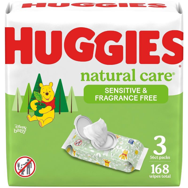 slide 1 of 14, Huggies Natural Care Sensitive Unscented Baby Wipes - 168ct, 168 ct