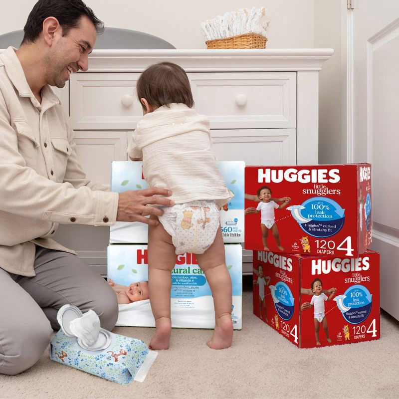 slide 10 of 10, Huggies Natural Care Scented Cucumber, Aloe & Vitamin E Baby Wipes - 3 pack (168ct total wipes), 3 ct, 168 ct