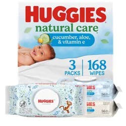 Huggies Care Scented Cucumber, Aloe, & Vitamin E Baby Wipes - 168ct - 3pk