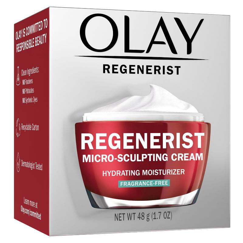 slide 11 of 14, Olay Regenerist Face Moisturizer Micro-Sculpting Cream - Fragrance Free - 1.7oz, 1.7 oz