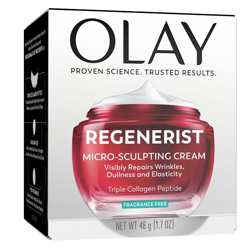 slide 9 of 15, Olay Regenerist Face Moisturizer Micro-Sculpting Cream - Fragrance Free - 1.7oz, 1.7 oz