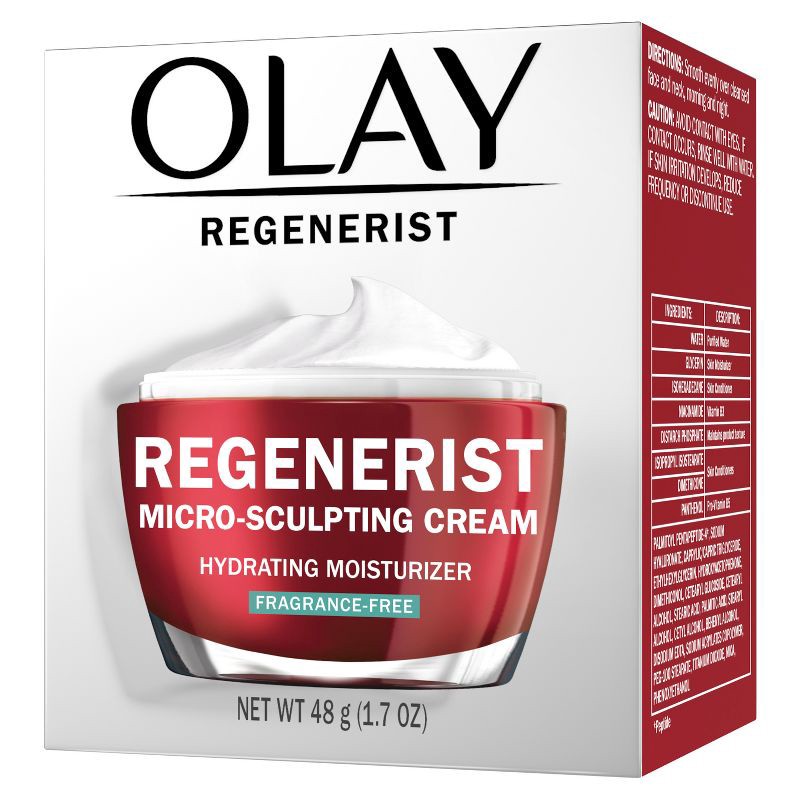 slide 10 of 14, Olay Regenerist Face Moisturizer Micro-Sculpting Cream - Fragrance Free - 1.7oz, 1.7 oz