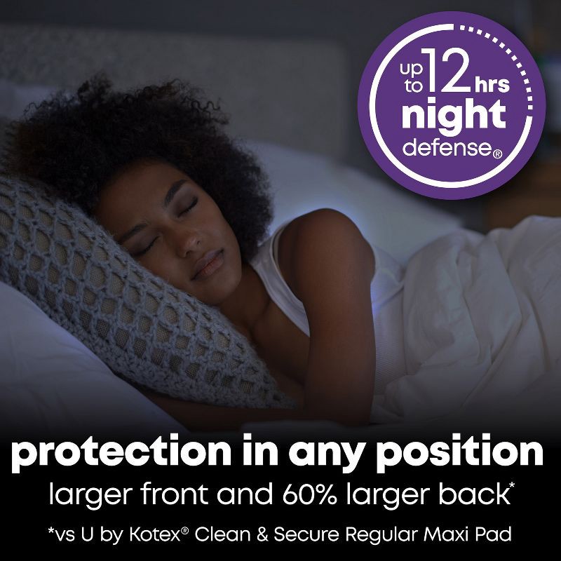 slide 5 of 10, U by Kotex Clean & Secure Overnight Maxi Pads - Unscented - 40ct, 40 ct
