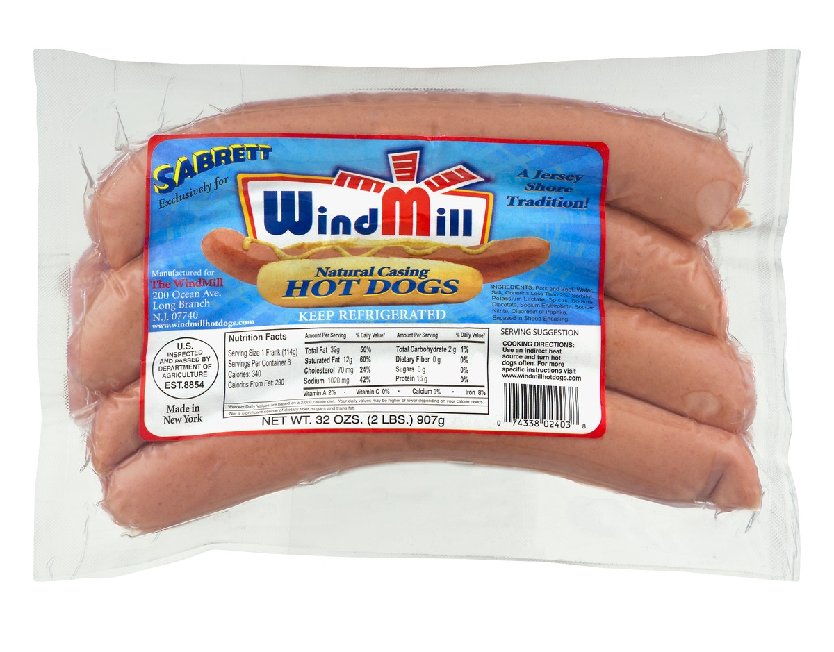 slide 1 of 1, Windmill Natural Casing Hot Dogs, 32 oz