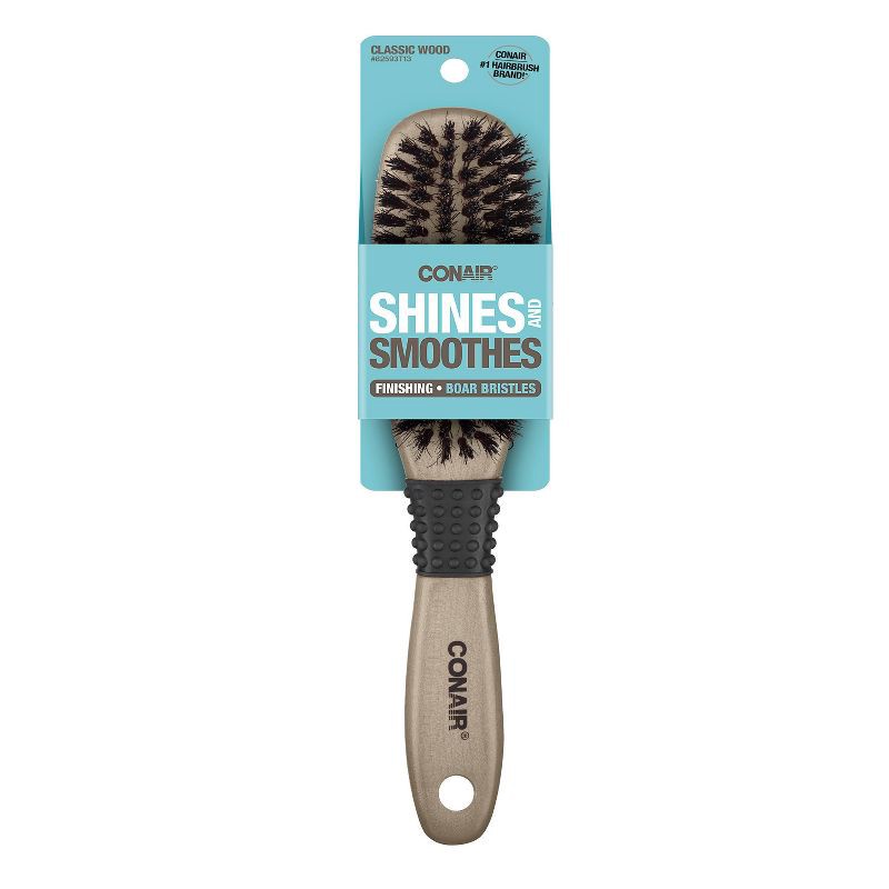 slide 1 of 4, Conair Ceramic Wood Boar Bristle All-Purpose Hair Brush - All Hair, 1 ct