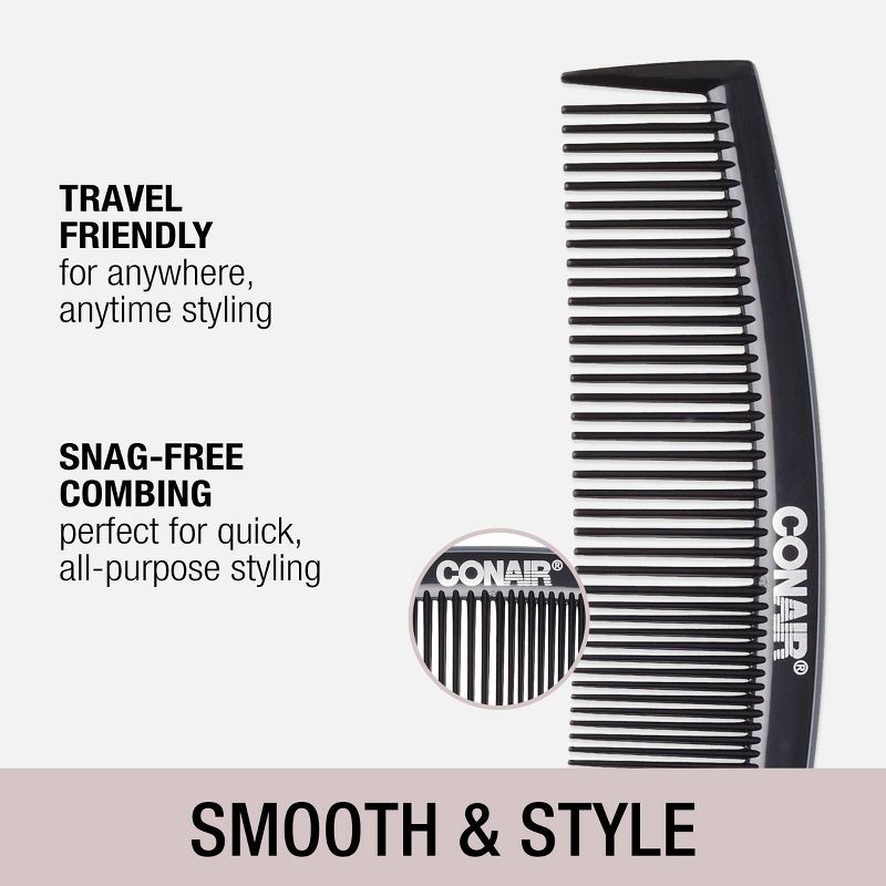 slide 3 of 5, Conair Travel Sized Pocket Comb - Black, 1 ct