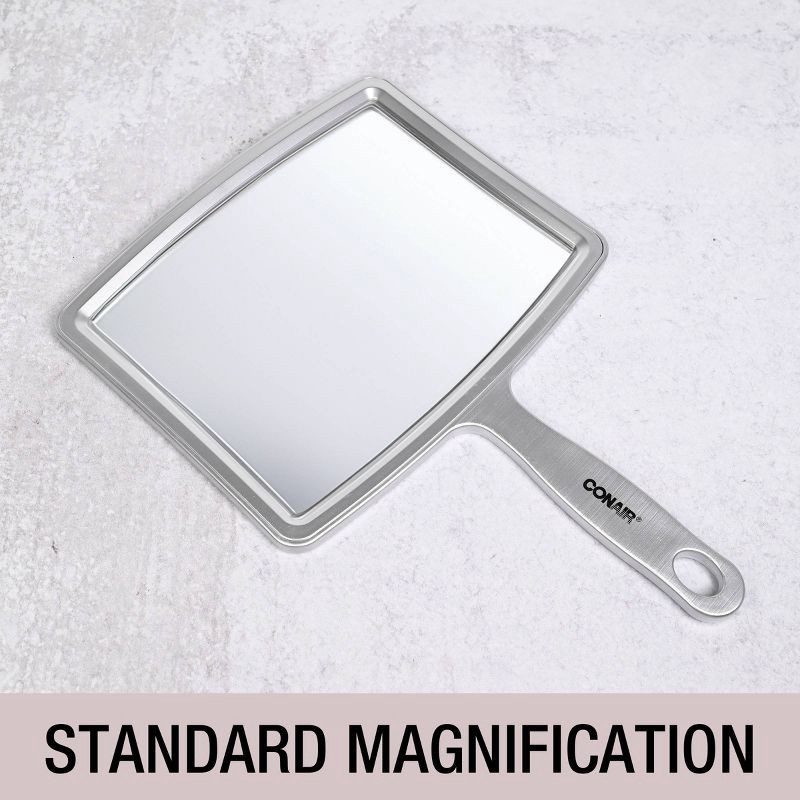 slide 5 of 5, Conair Large Surface Rectangular Mirror - Standard Magnification - Handheld - Rose Gold or Silver, 1 ct