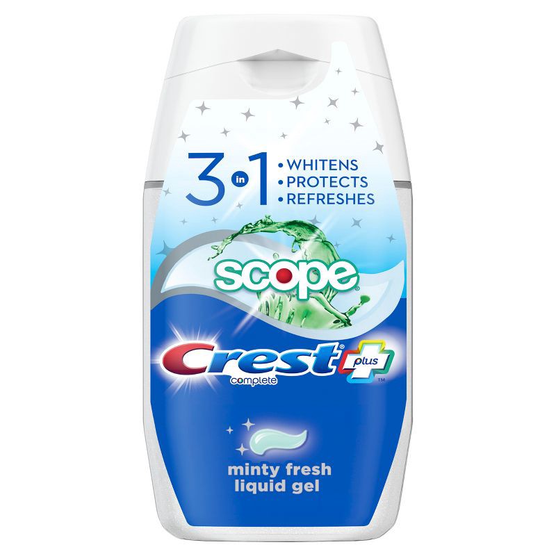 slide 1 of 6, Crest Complete Plus Scope 3-In-1 Whitening Liquid Gel Toothpaste 4.6 oz, 4.6 oz