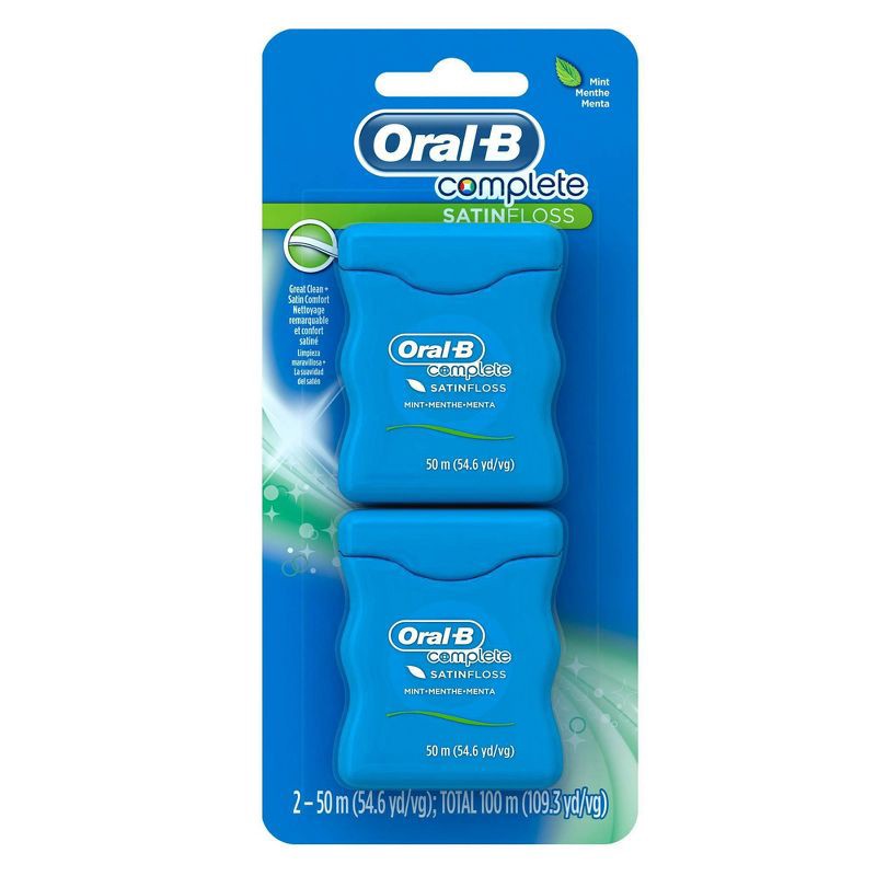 slide 2 of 4, Oral-B Complete Satin Floss Dental Floss - Mint - 2pk, 2 ct