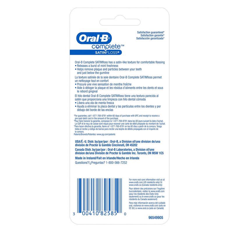 slide 4 of 4, Oral-B Complete SatinFloss Dental Floss, Mint - 2pk, 2 ct