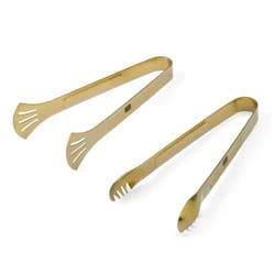 Grand Gourmet Stainless Steel Gold Tongs Appetizers and Vegetables S2